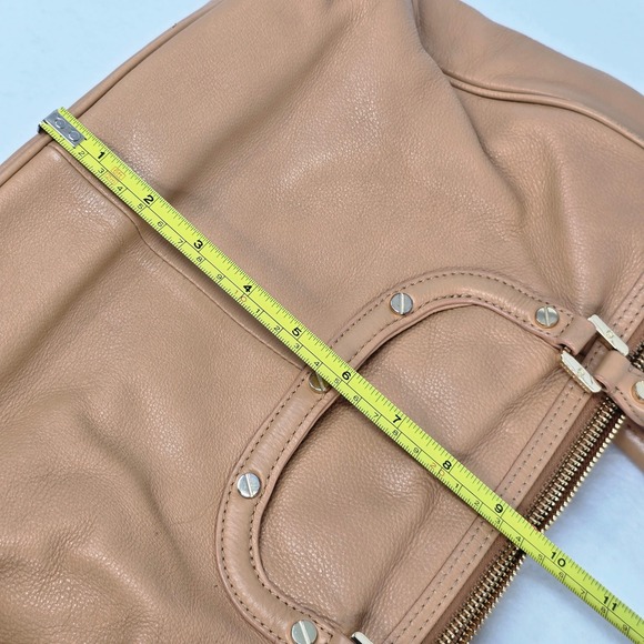 Tory Burch Amanda Double Zip Tote Bag Aged Vachetta Tan Satchel Handbag READ - Picture 14 of 16